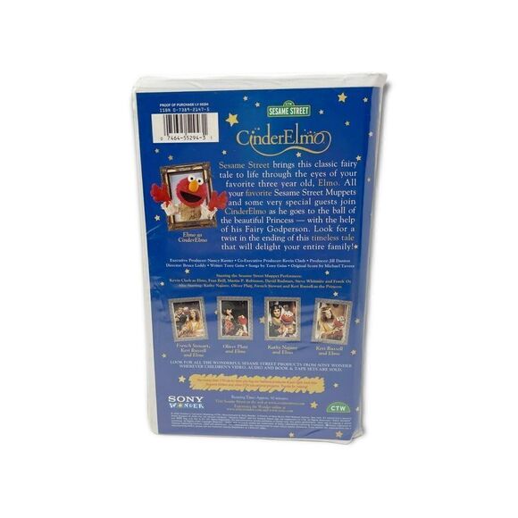 VHS Sesame Street CinderElmo 2000 Clamshell Classic Children’s Movie - Picture 5 of 6